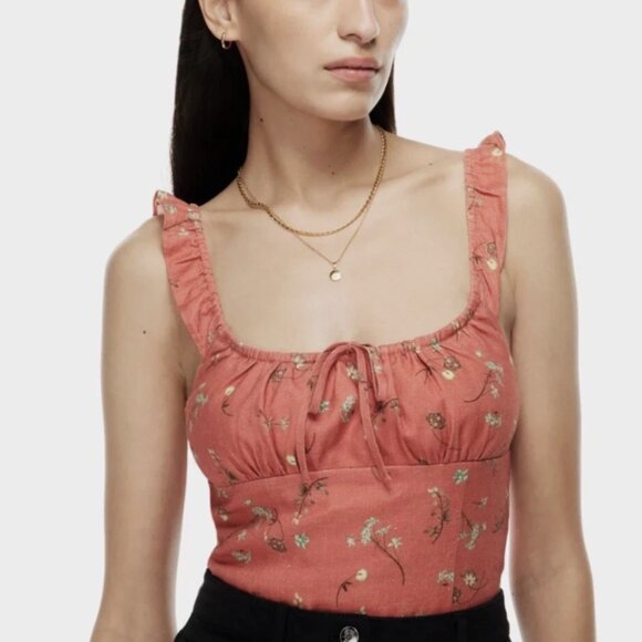 Aritzia Tops - Wilfred Aritzia Floral Linen Tank Top M